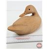 Image 6 : Wooden Duck Decoy (Consignor Tag ~ Preening Mallard Hen Blank) (Measures : 6"H x 5-1/4"W x 13"L)