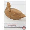 Image 7 : Wooden Duck Decoy (Consignor Tag ~ Preening Mallard Hen Blank) (Measures : 6"H x 5-1/4"W x 13"L)
