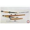 Image 1 : Fantasy Japanese Style Swords (2) : Katana & Tanto  (Longest Measures : 38"L)