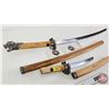Image 3 : Fantasy Japanese Style Swords (2) : Katana & Tanto  (Longest Measures : 38"L)