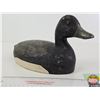 Image 4 : Wooden Duck Decoy (Consignor Tag ~ Hand Carved Bluebill : Working Decoy) (Measures : 7"H x 6-1/4"W x