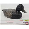 Image 4 : Wooden Duck Decoy (Consignor Tag ~ Bluebill Drake : Working Decoy : Tack Eyes : Found in Quebec : c.