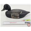 Image 8 : Wooden Duck Decoy (Consignor Tag ~ Bluebill Drake : Working Decoy : Tack Eyes : Found in Quebec : c.