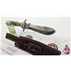 Image 2 : Belt Knife w/Leather Sheath (Consignor Tag ~ Vintage Skinner Stamped "White Hunter") (Total Length o