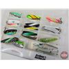 Image 2 : Variety of Fishing Spoons (25pcs) w/Plano Model 3700 Organizer (Organizer Measure : 2"H x 14"W x 8-3