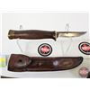 Image 2 : Leather Rifle Sling & Knife w/Leather Sheath (Total Length of Knife : 8"L)