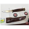 Image 4 : Leather Rifle Sling & Knife w/Leather Sheath (Total Length of Knife : 8"L)