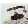 Image 4 : Folding Knife w/Leather Sheath (Consignor Tag ~ Colonial Folder : Stainless : USA) (Open Measures : 