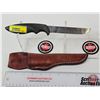 Image 1 : Gerber Shorty Belt Knife w/Leather Sheath  (Aluminum Handle)  (Total Length of Knife : 9-1/2"L)