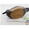 Image 11 : Wooden Duck Decoy (Consignor Tag ~ Handcarved Redhead Drake signed by Jan Weatherby c.1997) (Measure