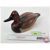 Image 2 : Wooden Duck Decoy (Consignor Tag ~ Handcarved Redhead Drake signed by Jan Weatherby c.1997) (Measure