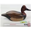 Image 5 : Wooden Duck Decoy (Consignor Tag ~ Handcarved Redhead Drake signed by Jan Weatherby c.1997) (Measure