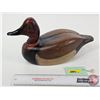 Image 9 : Wooden Duck Decoy (Consignor Tag ~ Handcarved Redhead Drake signed by Jan Weatherby c.1997) (Measure
