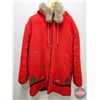 Image 1 : Vintage Hudson's Bay Red Wool Winter Coat w/Fur Lined Hood (Size : XL/2XL)