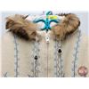 Image 3 : Vintage Hudson's Bay White Wool Winter Coat w/Fur Lined Hood (Size : 10)