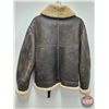 Image 11 : Vintage Sheepskin Leather Bomber Jacket (Size : Small/Medium)