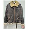 Image 1 : Vintage Sheepskin Leather Bomber Jacket (Size : Small/Medium)
