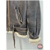 Image 3 : Vintage Sheepskin Leather Bomber Jacket (Size : Small/Medium)