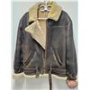 Image 5 : Vintage Sheepskin Leather Bomber Jacket (Size : Small/Medium)