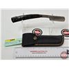 Image 1 : Folding Straight Razor w/Leather Sheath (Consignor Tag ~ Damascus Straight Razor Macarta Handle) (Op