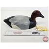 Image 5 : Wooden Duck Decoy (Consignor Tag ~ Vintage Redhead Drake : Working Decoy : Hand Carved & Painted) (M