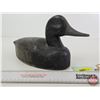 Image 4 : Wooden Duck Decoy (Consignor Tag ~ Vintage Redhead Drake : Working Decoy : Glass Eyes : Found in Que