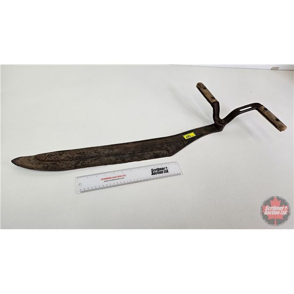 Cast Iron Frame Hay Knife  (Total Length : 35"L)