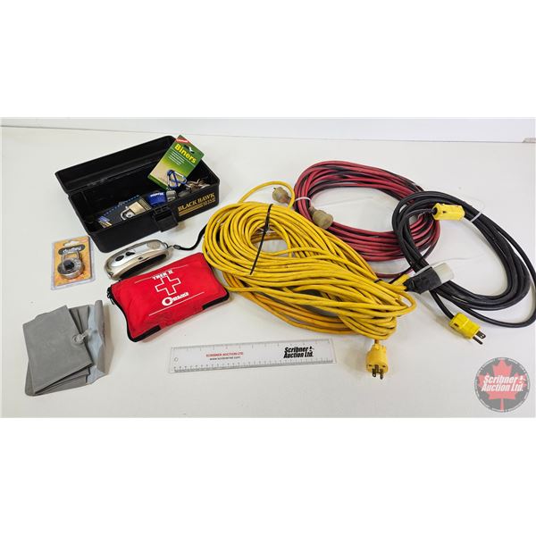 Tool Combo :  - Extension Cords (4) - First Aid Kit - Pad Locks - Crank Flashlight/Radio - Plastic T