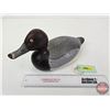 Image 2 : Wooden Duck Decoy (Consignor Tag ~ Redhead Drake : Working Decoy : Hollow Body : Found in Quebec : U