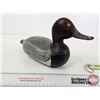 Image 4 : Wooden Duck Decoy (Consignor Tag ~ Redhead Drake : Working Decoy : Hollow Body : Found in Quebec : U