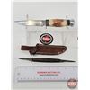 Image 4 : Knife Combo (2) : Hunting Knife w/Leather Sheath (Resin Handle) & Pocket Knife (Longest Measures : 7