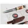 Image 6 : Knife Combo (2) : Hunting Knife w/Leather Sheath (Resin Handle) & Pocket Knife (Longest Measures : 7