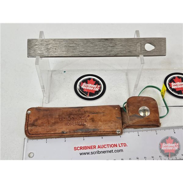 Schrade Old Timer Honesteel w/Leather Sheath  (Total Length : 7"L)