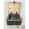 Image 2 : Wooden Ammo Box w/Metal Liner  (Measures : 8"H x 14"W x 12-1/2"D)