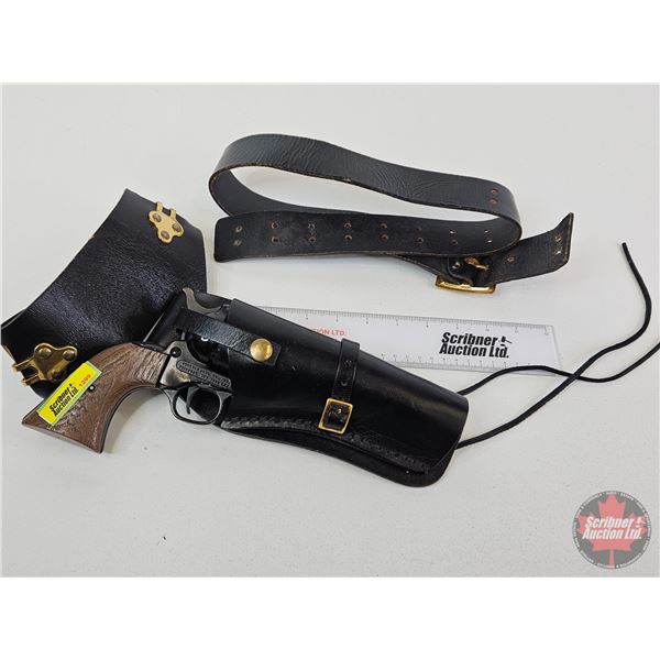 C02 AIR PISTOL : Crosman Peacemaker Model 44 : 22cal : Single Action c/w Holster & Belt  (Total Leng