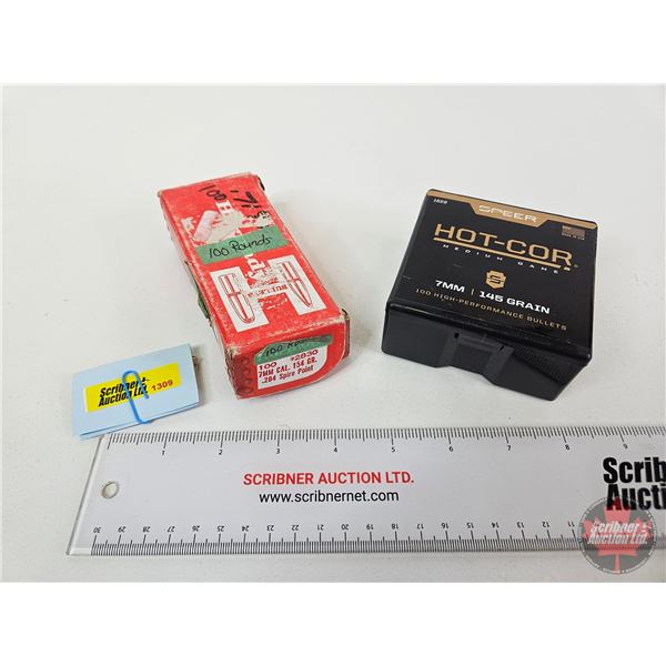 Bullets : 7mm  - Spear 145gr (Box of 100) - Hornady 154gr (Box of 100)  (200 Count Total)