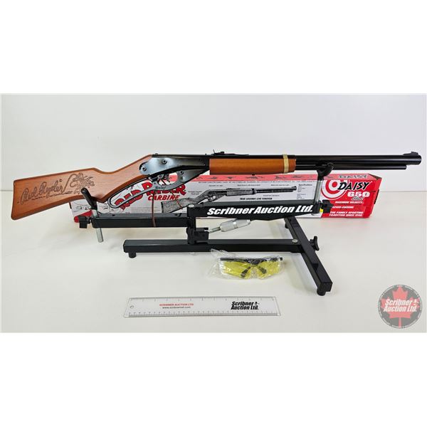AIR RIFLE : Daisy Red Ryder Carbine 650 : .177cal BB : Lever  c/w Original Box, Safety Glasses & Tar