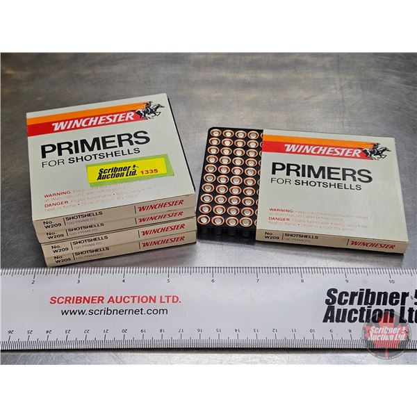 PRIMERS : Winchester Primers for Shotshells : No. W209 : (5 Boxes of 100) (500 Primers TOTAL)