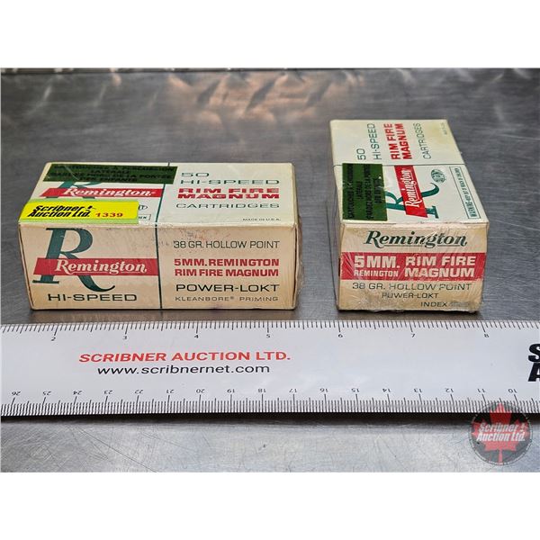 AMMO : Remington (Vintage) : HI-SPEED Rim Fire Magnum : 5mm Remington (38gr Hollow Point) (2 Boxes o