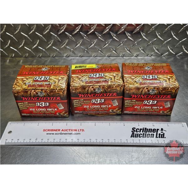 AMMO : Winchester Plated Hollow Point : 22 LR (36gr Hollow Point) (3 Boxes of 333) (999 R