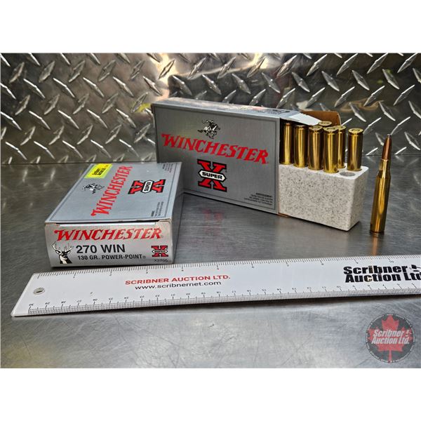 AMMO: Winchester Super X : 270 Win  (130gr Power Point) (2 Boxes of 20) (40 Rnds TOTAL)