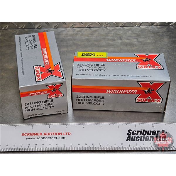 AMMO: Winchester Super X High Velocity : 22 LR (37gr Hollow Point) (2 Bricks of 500) (1000 Rnds TOTA