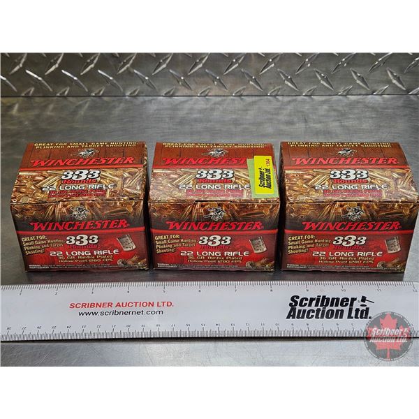 AMMO : Winchester : Plated Hollow Point :  22LR (36gr Hollow Point) (3 Boxes of 333) (999 Rnds TOTAL