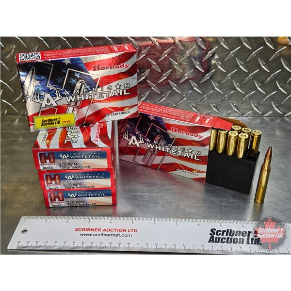 AMMO : Hornady American Whitetail : 270 Win (130gr Interlock) (5 Boxes of 20) (100 Rnds TOTAL)