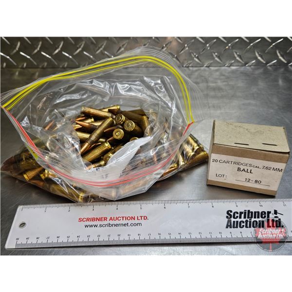 AMMO : Military : 7.62x51 (.308) FMJ (1 Bag of 100 Rnds TOTAL)
