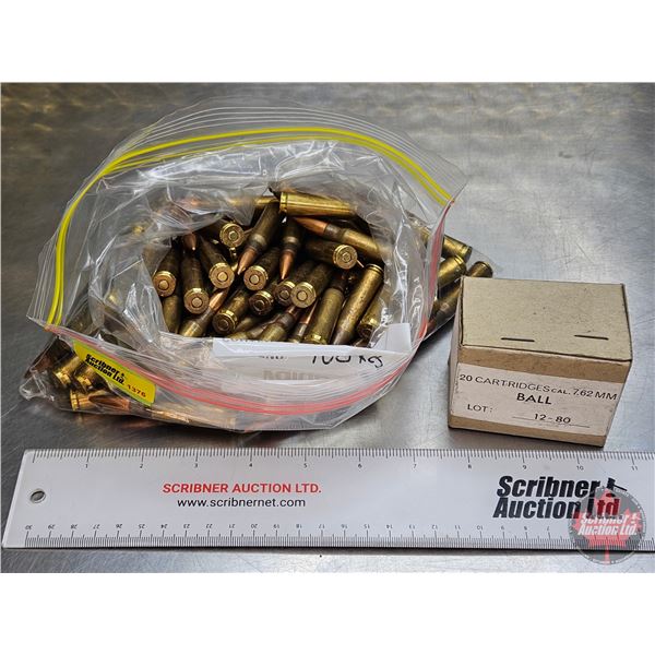 AMMO : Military : 7.62x51 (.308) FMJ (1 Bag of 100 Rnds TOTAL)