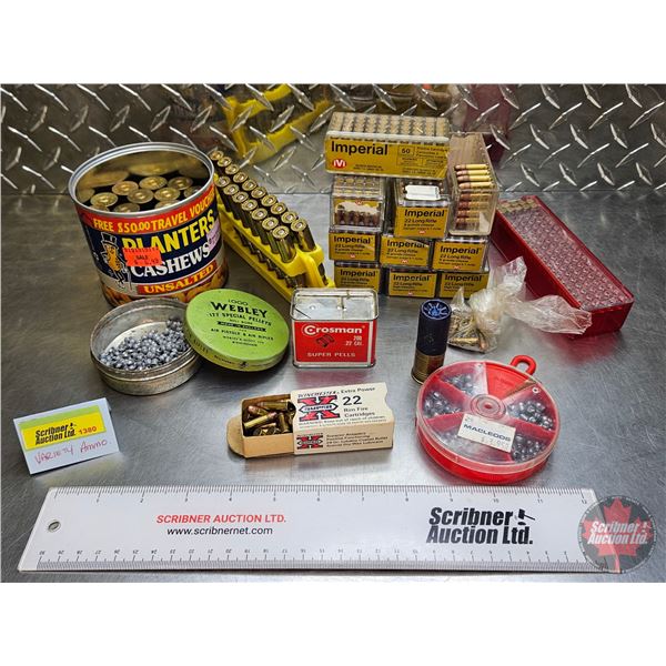 AMMO - VARIETY GROUPING: ~ 22cal (500 + Rnds) ~ 12ga (9 Rnds) ~ 16ga (8 Rnds) ~ 30-06 Sprg (17 Rnds)