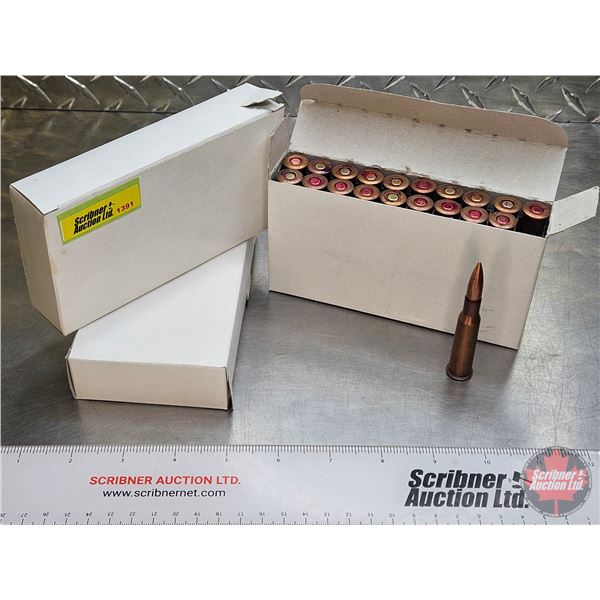 AMMO : Military : 7.62x54R FMJ (2 Boxes of 20 + 1 Box of 15) (55 Rnds TOTAL)