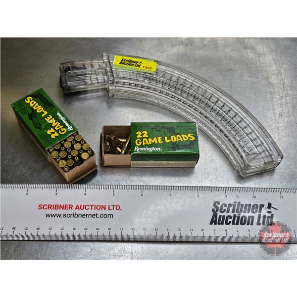 AMMO : Remington Game Loads : 22 LR (36gr Hollow Point) (c/w Remington Magazine for Model 597 : 22LR