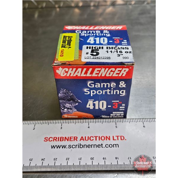 AMMO : Challenger Game & Sporting .410ga (3") (11/16oz - #5 Shot) (1 Box of 25 Rnds TOTAL)